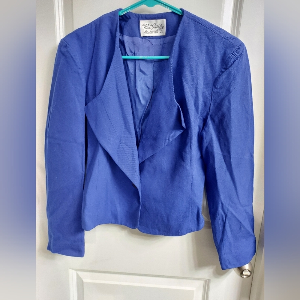 EUC Women's Paul Stanley Blue Women's 100% wool jacket, 6